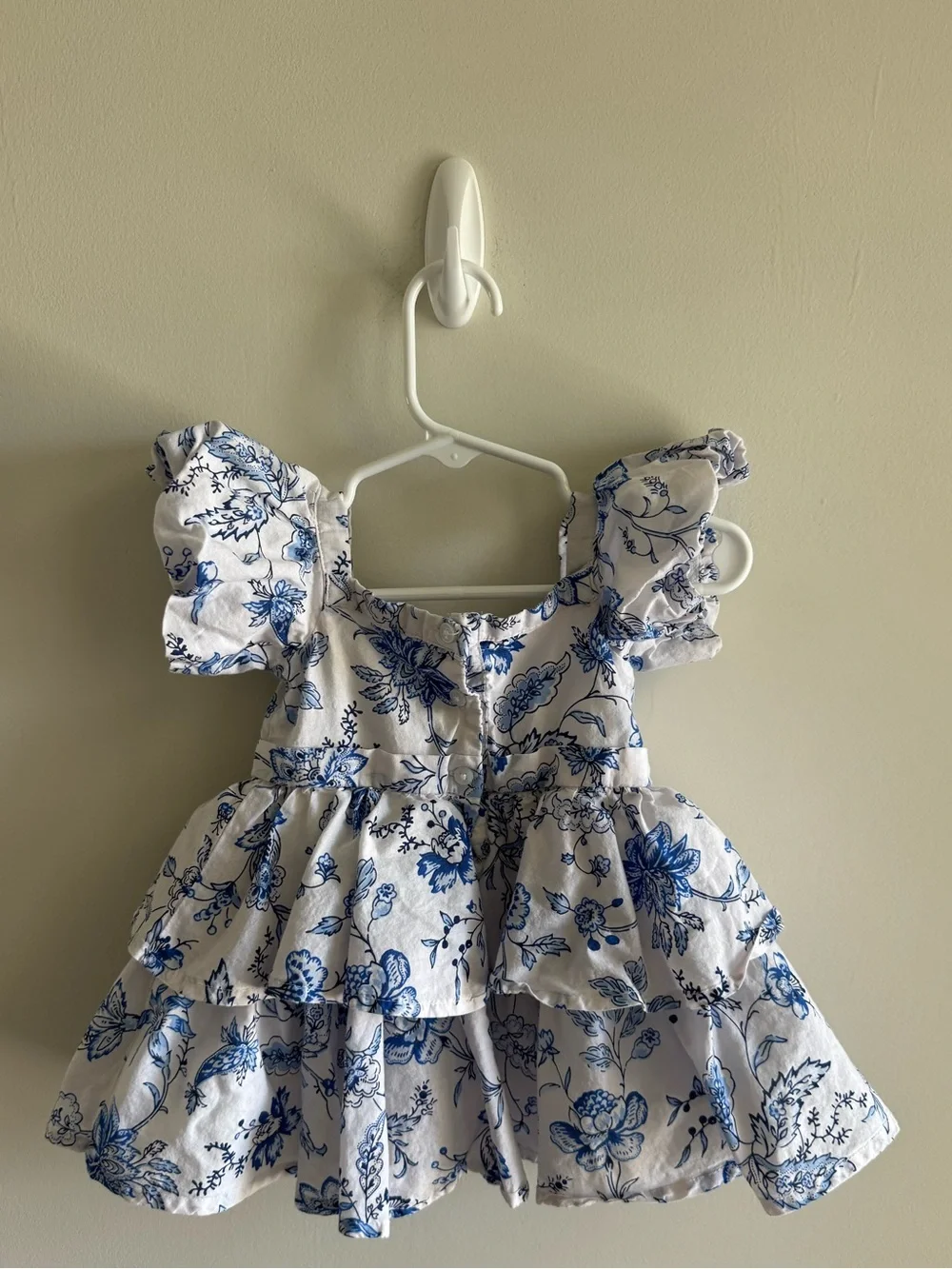 Janie and Jack Floral Tiered Bubble Sleeve Dress